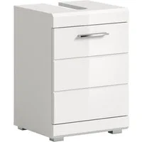 welltime Waschbeckenunterschrank SIENA, Breite 40cm, 1 Tür, 1 Einlegeboden, 2 Fächer, MDF-Front (TOPSELLER!, mit Siphonausschnitt 10x25 cm) WBU, Badmöbel, Badschrank, Kommode, Unterschrank, Bad, Badezimmer