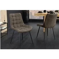 riess-ambiente Esszimmerstuhl ROADSTAR taupe / schwarz - Microfaser, Metallbeine, Ziersteppung (Einzelartikel, 1 St), gepolsterter Stuhl - ideal für Küche, Esszimmer, Wohnzimmer & Büro
