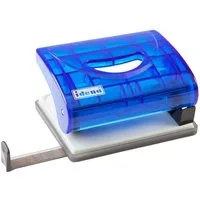 Idena Lochstanzer Idena 300750 - Locher mit Anschlagschiene, transluzent, 16 Blatt, blau