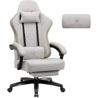 GTPLAYER Gaming-Stuhl Gaming Stuhl Stoff, Gaming Sessel mit Taschenfederkissen, Drehstuhl, Gamer Stuhl mit Fußstütze150 kg