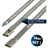 MASTERPROOF PROFESIONAL Kabelbinder Edelstahl Kabelbinder, 10-teilig, rostfrei, hitzebeständ., 200-350 mm