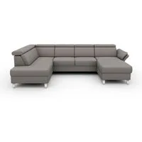 sit&more Wohnlandschaft Vincenzo U-Form, inklusive Kopfteilverstellung, wahlweise mit Bettfunktion, Bettkasten