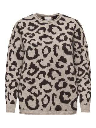 ONLY CARMAKOMA - CARJADE ANIMAL L/S O-NECK KNT - Gr. - 48