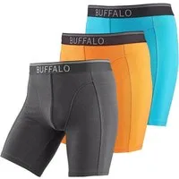 Buffalo Langer Boxer Boxershorts für Herren (Packung, 3-St) mit langem Bein, ideal auch für Sport und Trekking