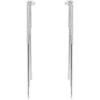 Materia Paar Ohrhänger Damen Ohrringe lang Stäbe SO-40-Silber, 925 Sterling Silber, hochglanz