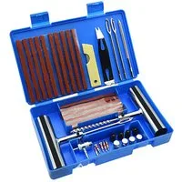 MOPUEA Reifen-Reparaturset Reifen-Reparaturset, 58-teiliges Set Autoreifen Reparaturset, Werkzeugset, 58-St., 58-teiliges Reifenreparaturset für schlauchlose Reifen, Langlebig, tragbar, ergonomisch, rostfrei, vielseitig