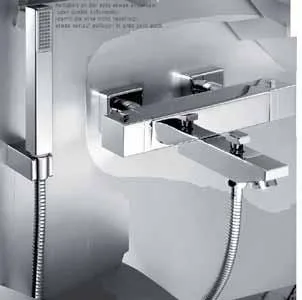 KAJA-Aquadrat Thermostat-Wannenfüll-und Brausebatterie, chrom 34810-C