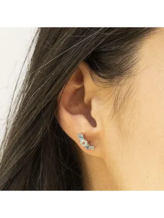 Zeeme Gemstones Ohrringe Silber 925 rhodiniert mit Blautopas (beh.)