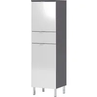 Lomadox Midischrank MACUL-01 Midischrank Seitenschrank Graphit und Hochglanz weiß - 34x120x34cm