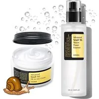 Cosrx Hautpflege-Set Advanced Snail Set: 92 All In One Cream + 96 Mucin Power Essence, 2-tlg., Feuchtigkeitscreme, Straffung, Stresslinderung