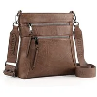 TANTOMI Schultertasche Damen Umhängetasche mit Mehreren Fächern und RFID-Schutz (Crossbody Bag aus PU-Leder mit verstellbarem Schultergurt), Ideal für Alltag, Reisen, Arbeit, Shopping und Spaziergänge