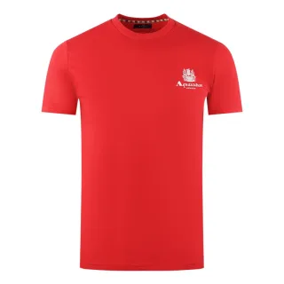 Aquascutum London Aldis Marke Logo auf Brust rot T-Shirt