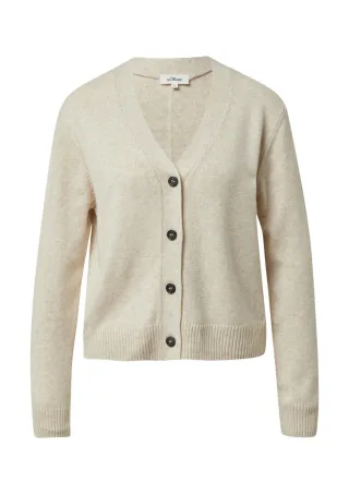 s.Oliver Red Label - Strick-Cardigan aus Wollmix beige - Gr. - 34