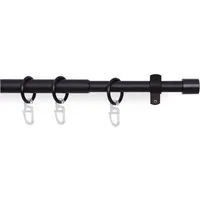 Bestlivings Gardinenstange mit dekorativen Endstücken 120-220 cm, Ø 16 mm, 1-läufig, ausziehbar, Wandträger, verschraubt, Metall, inkl. Ringe mit Faltlegehaken und Befestigungsmaterial