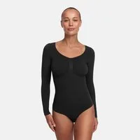cfab Shaping-Body Bodysuit Sculpting Shapewear Longsleeve mit String-Grau-4XL (1-tlg)