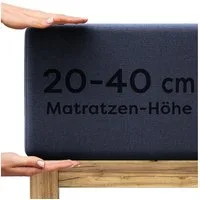 Wolkenfeld Spannbettlaken Boxspringbett Bettlaken - Spannbetttuch für Matratzen bis 40cm, Jersey, Gummizug: rundum, (1 Stück), Elastisch & Rutschfest: 90x200, 140x200, 160x200, 180x200 & Übergrößen
