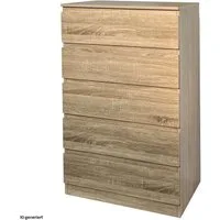 HTI-Living Kommode Kommode mit 5 grifflosen Schubladen Thekla Sonoma (Stück, 1 St., 1 Kommode), Sideboard