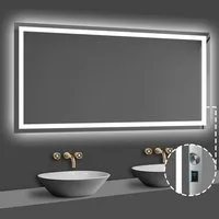 duschspa Badspiegel mit Beleuchtung Kaltweiß oder Kalt/Neutral/Warmweiß Beschlagfrei, Dreh+Knopfschalter, Wandschalter