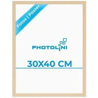 PHOTOLINI Bilderrahmen modern mit bruchsicherem Acrylglas, Holz MDF für Fotos & Poster, für 1 Bilder (1 Einzelrahmen), Posterrahmen 30x40 cm zum Aufhängen