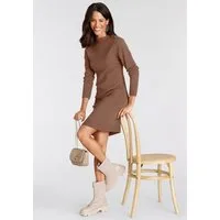 Laura Scott Strickkleid mit Stehkragen und Zierknöpfen