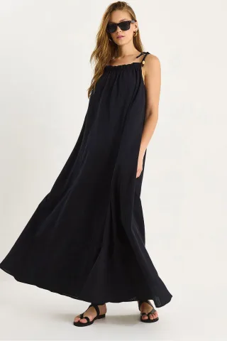 Maxikleid mit Rüschendetail