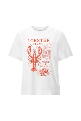 Rich & Royal - Easy Fit T-Shirt Lobster Print white - Gr. - XS