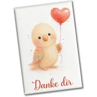 speecheese Magnet Vogel Herzballon Danke dir Souvenir Magnet eckig