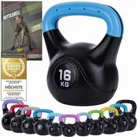 Body & Mind Kettlebell Body & Mind Kettlebell 2–20 kg – Profi Kettlebell mit Kunststoffmantel, (Profi Schwunghantel), Kraftraining Workout Gewicht (16 kg)