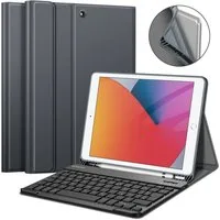 Fintie Tablet-Hülle Tastatur TPU Hülle für iPad 10.2 Zoll(9/8/7 Generation-2021/2020/2019), mit Pencil Halter und magnetisch Tastatur mit QWERTZ Layout