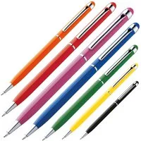 Easy Gifts Kugelschreiber 7 Touchpen Drehkugelschreiber / aus Edelstahl / 7 verschiedene Farben