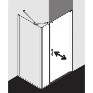 Kermi Pega Pendeltür 1-flügelig mit Festfeld PE1OR10318VAK 103x185cm, silber hochglanz, ESG klar, rechts, auf Duschplatz