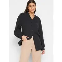bonprix Langarmbluse Oversize-Passform, mit Seitenschlitzen, aus Musselin
