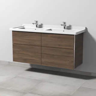 Sanipa 3way Waschtischunterbau zu Duravit Starck 3 Waschtisch mit 4 Auszügen, Eiche-Arizona BR71380