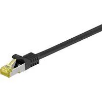 Patchkabel RJ-45 SFTP, mit Cat 7 Rohkabel schwarz, 50cm, 500 MHz