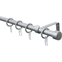 GARDINIA Gardinenstange Set Metall, Ø 16 mm, 1-läufig, ausziehbar, mit Bohren, verschraubt, 1-Lauf