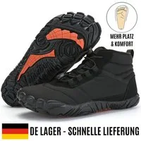 Home & Joy Barfußschuh (warm & weich gefüttert, atmungsaktiv, wasserabweisend, rutschfest, bequem) Damen & Herren Winter-Stiefel Wander-Schuhe Sport Boots Fleece Fell