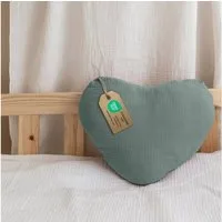 lilimaus Dekokissen Kuschelkissen Herz & Stern aus Musselin fürs Kinderzimmer, Kuschelkissen mit & ohne Füllung - passend zu Betthimmel & Bettwäsche
