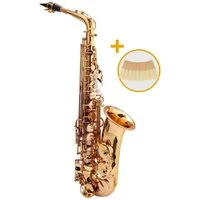 Classic Cantabile Saxophon Alt Saxophon, Alto Sax Spar-Set, 6-St., Set mit Koffer, Zubehör und Blätter, Altsaxophon mit Hoch-Fis-Klappen