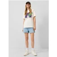 QS Jeansshorts Jeans-Hose MOM FIT Jeans-Shorts Mom / Relaxed Fit / High Rise