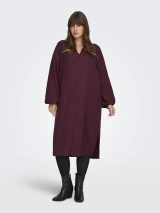 ONLY CARMAKOMA - CARBAY LS V-NECK BLK DRESS WVN BF Winetasting - Gr. - 50