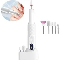 Toomoke Maniküre-Pediküre-Set Nagelfräser Kabellos Elektrische Nagelfeile für Gelnägel Acrylnägel, 6 Aufsätze zur Nagelpflege, 2 Arten der Aufladung, 18000U/min, Nagelfeile Elektrisch für Anfänger