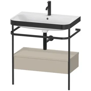 Duravit Happy D.2 Plus c-bonded Set mit Metallkonsole und Schubkasten Taupe Seidenmatt 775x490x850 m HP4742O6060