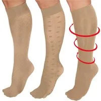 Medovital Kniestrümpfe Damen-Stütz-Kniestrümpfe 3 Paar Uni