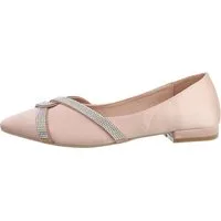 Ital-Design Damen Schlupfschuhe Freizeit Ballerina (82095500) Blockabsatz Klassische Ballerinas in Beige