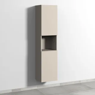 Sanipa 3way Hochschrank mit 2 Türen und 1 offenem Fach, Kaschmir-Matt SP1171U
