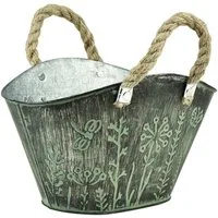 Florists Products Übertopf Dekorativer Pflanztopf im Vintage-Einkaufstaschen-Design mit