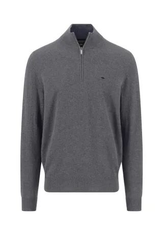 FYNCH-HATTON - Troyer-Zip, Merino Cashmere steel - Gr. - XL