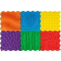 COSTWAY Spielmatte (6-St), Sensorische Massagematte mit verschiedenen Mustern