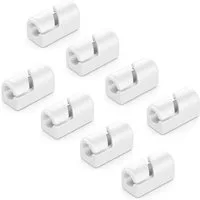 deleyCON Kabelzubehör deleyCON 8x Kabelhalter Selbstklebend Kabelclips Haushalt Büro