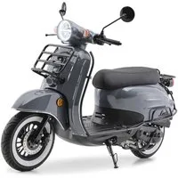 Burnout Motorroller Luna Grau, 50 ccm, 45 km/h, Euro 5, Retro-Design, LED-Licht